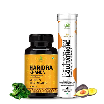 Haridra Khanda 60 & L-Gluthathione 20 Effervescent Tabltes Combo